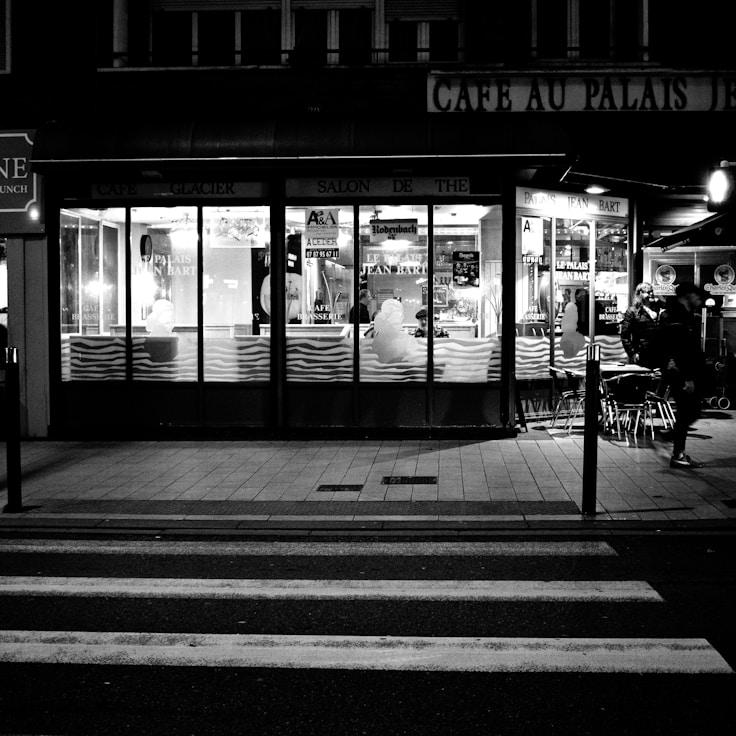 Entertainment zone at night in Italy